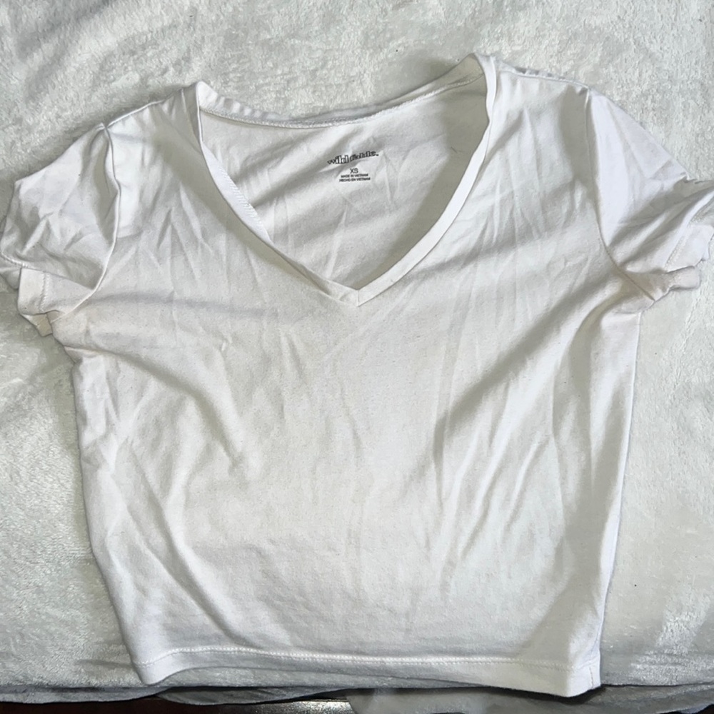 White V-neck crop top